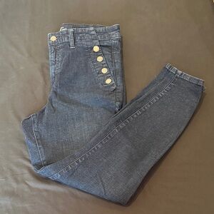 GAP Women's Dark Blue Skinny Jeans with Gold Buttons